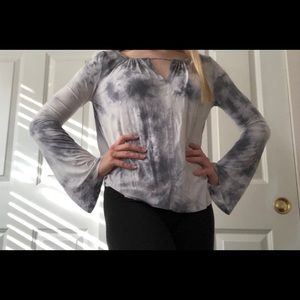 White and Gray Long Sleeve Tee